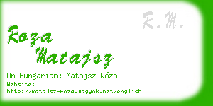 roza matajsz business card