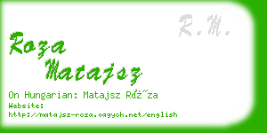 roza matajsz business card